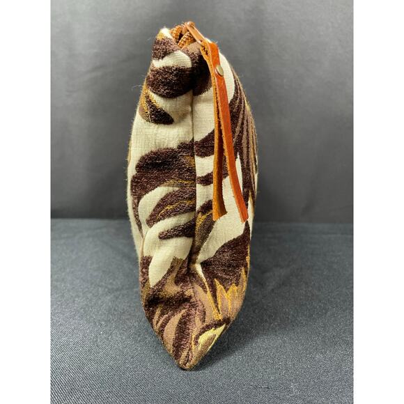 Brown & Cream Floral Bag, Handmade, One of a Kind, Created with Designer Fabric - Picture 5 of 7